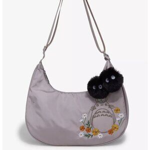 Studio Ghibli My Neighbor Totoro Floral Totoro Nylon Crossbody Bag w/ Charm NWT